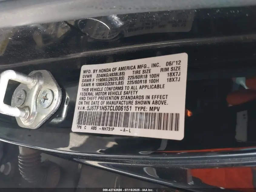 2012 HONDA CROSSTOUR EX-L