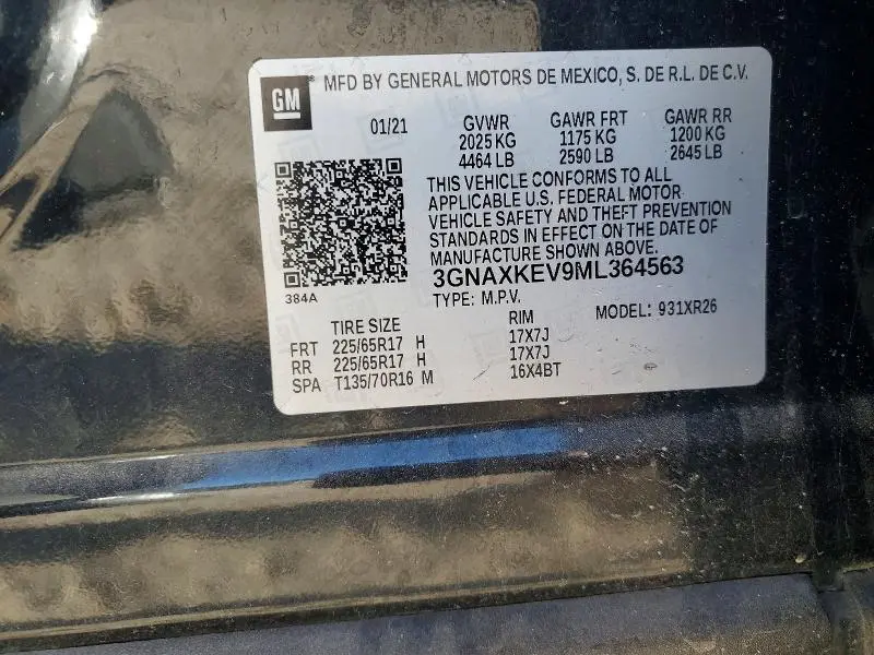 2021 CHEVROLET EQUINOX LT  