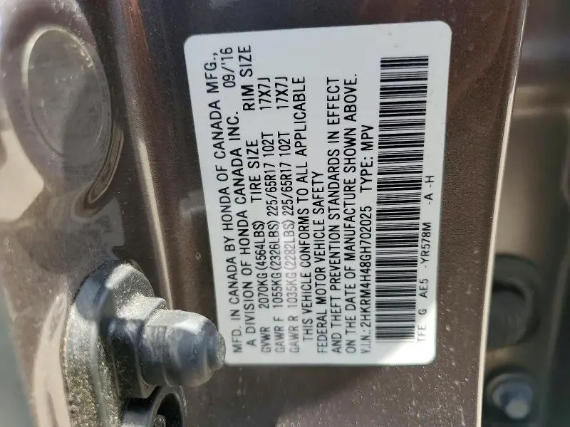 2016 HONDA CR-V SE  