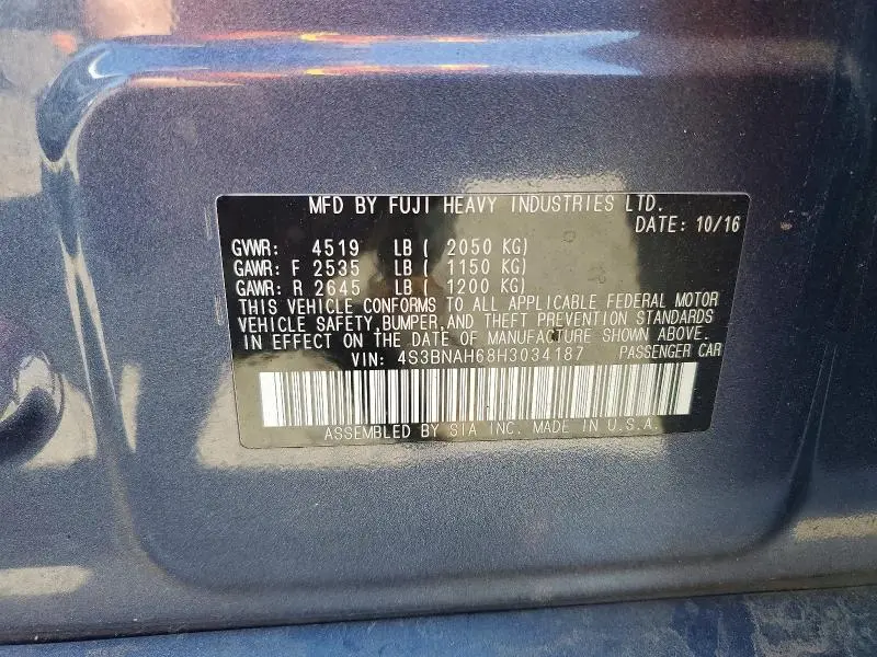 2017 SUBARU LEGACY 2.5I PREMIUM  
