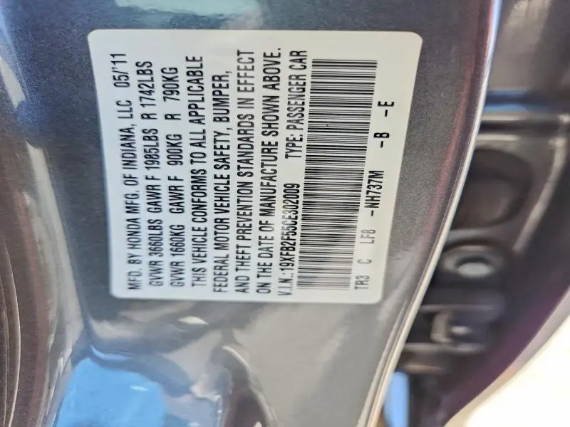2012 HONDA CIVIC LX  