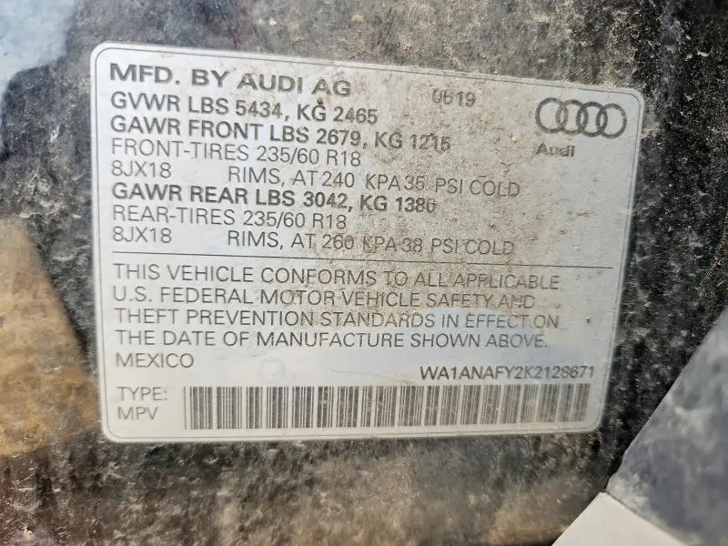 2019 AUDI Q5 PREMIUM  