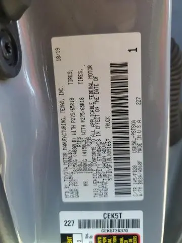 2020 TOYOTA TUNDRA CREWMAX SR5  