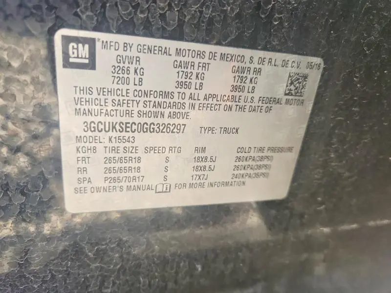 2016 CHEVROLET SILVERADO K1500 LTZ  