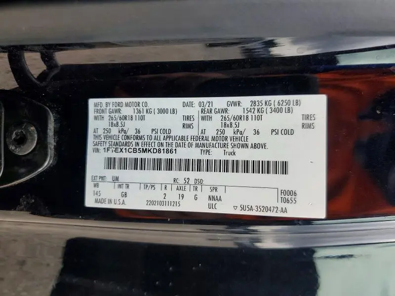 2021 FORD F150 SUPER CAB  