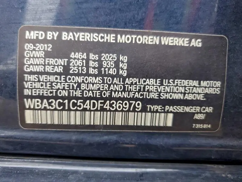 2013 BMW 328 I SULEV  