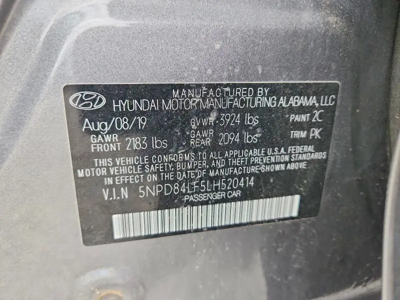 2020 HYUNDAI ELANTRA SEL  