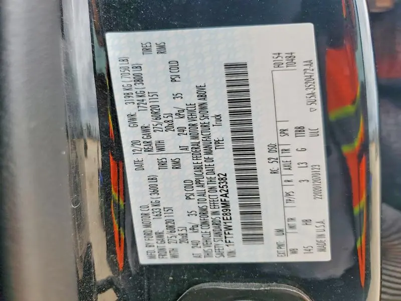 2021 FORD F150 SUPERCREW  