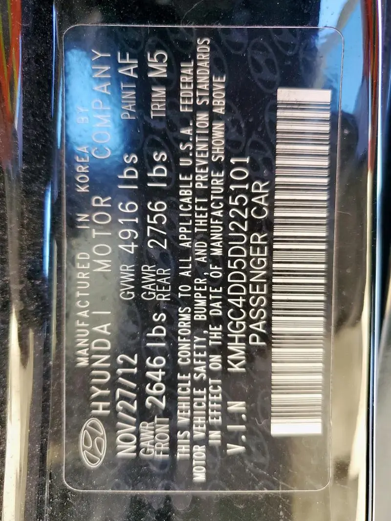 2013 HYUNDAI GENESIS 3.8L  