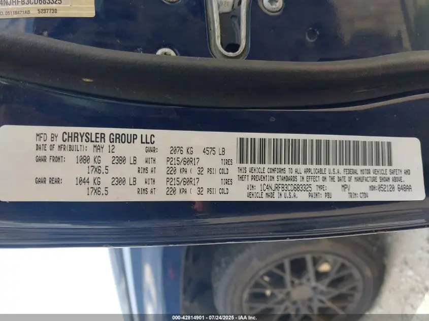 2012 JEEP PATRIOT LATITUDE