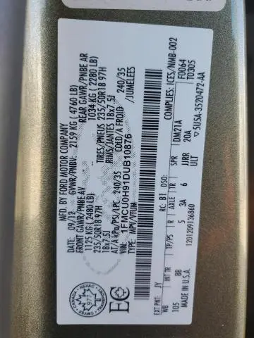 2013 FORD ESCAPE SEL  