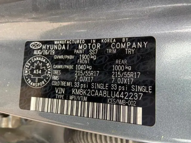 2020 HYUNDAI KONA SEL  