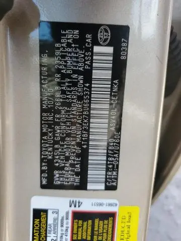 2011 TOYOTA CAMRY BASE  