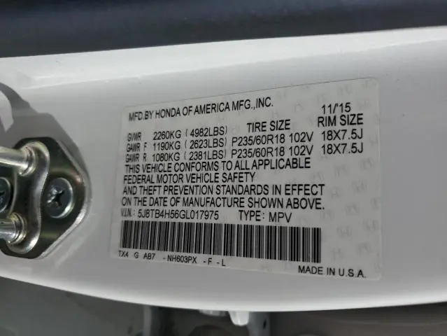 2016 ACURA RDX TECHNOLOGY  
