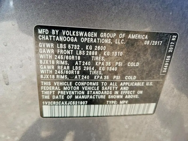 2018 VOLKSWAGEN ATLAS SE  