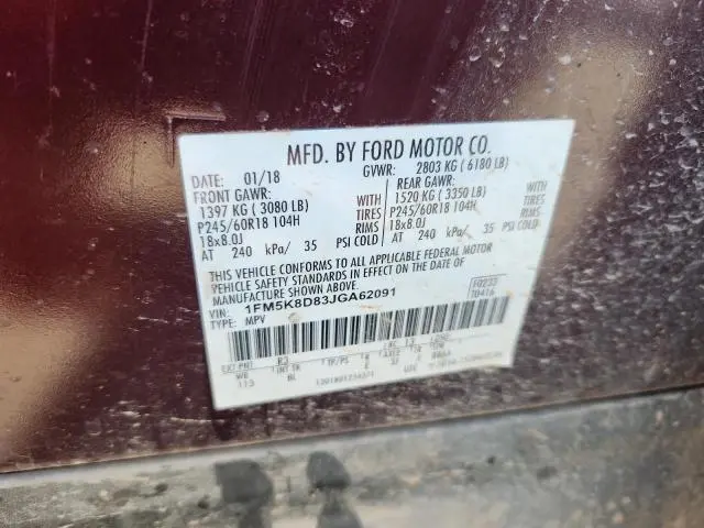 2018 FORD EXPLORER XLT  