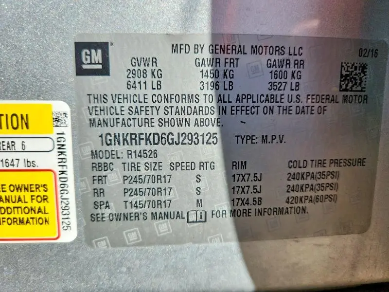 2016 CHEVROLET TRAVERSE LS  