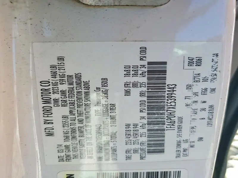 2014 FORD FUSION SE  