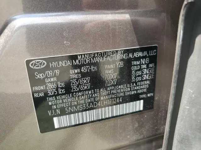 2020 HYUNDAI SANTA FE SEL  