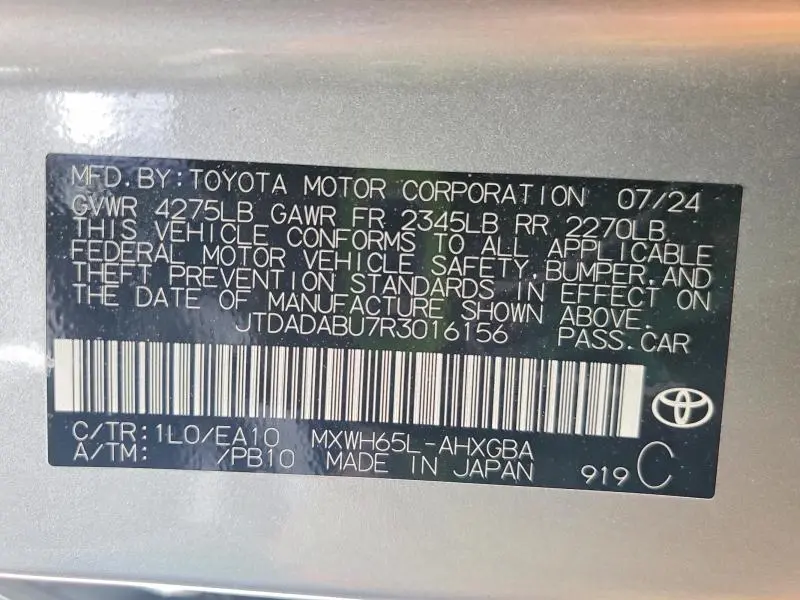 2024 TOYOTA PRIUS XLE  