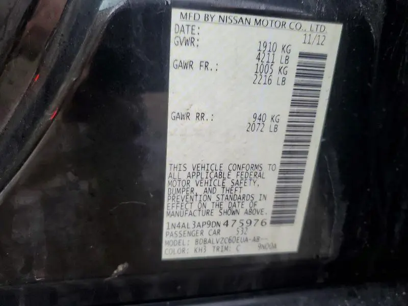 2013 NISSAN ALTIMA 2.5  