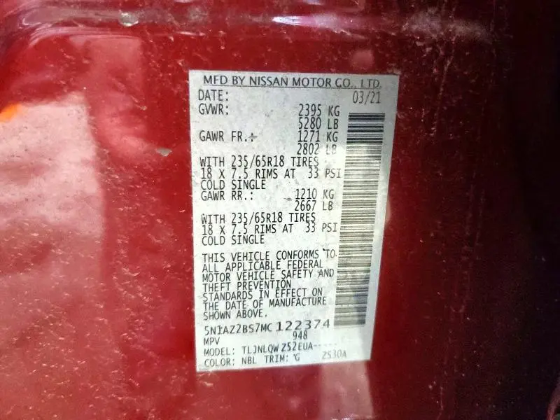 2021 NISSAN MURANO SV  