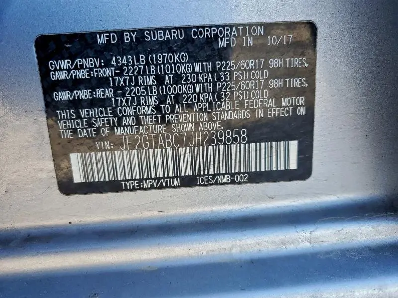 2018 SUBARU CROSSTREK PREMIUM  