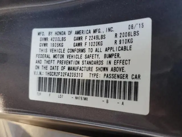 2015 HONDA ACCORD LX  