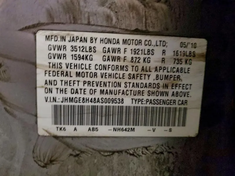 2010 HONDA FIT SPORT  