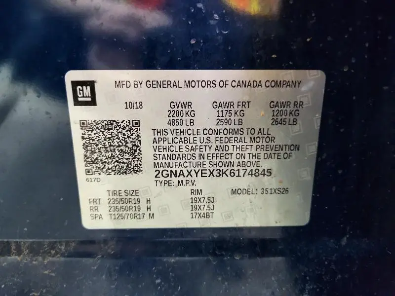 2019 CHEVROLET EQUINOX PREMIER  