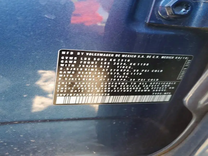 2018 VOLKSWAGEN TIGUAN SE  