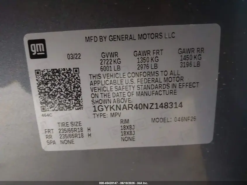 2022 CADILLAC XT5 FWD LUXURY