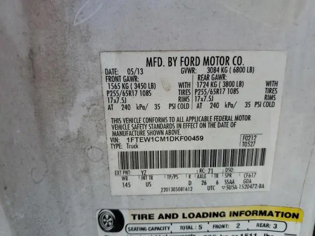 2013 FORD F150 SUPERCREW  