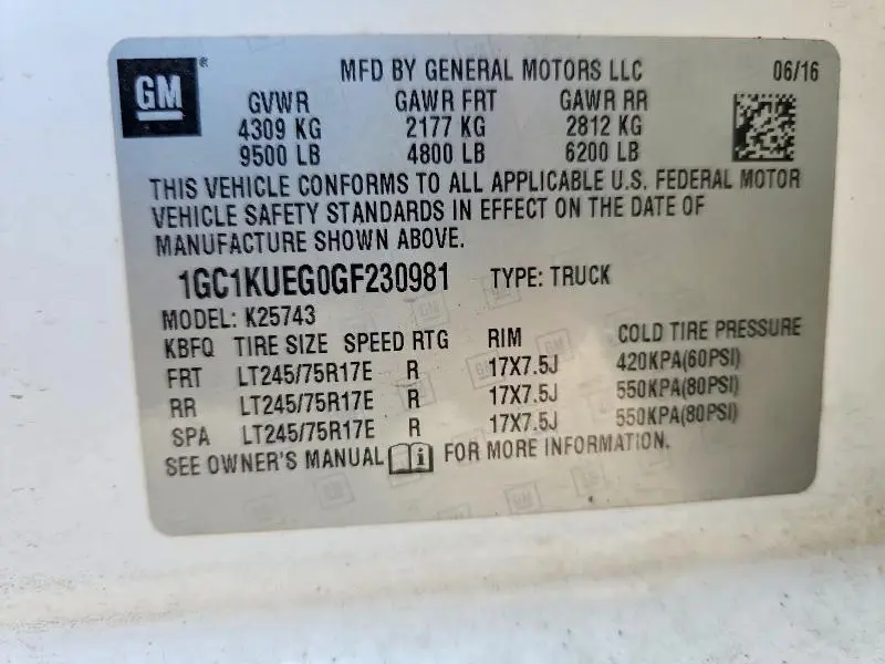 2016 CHEVROLET SILVERADO K2500 HEAVY DUTY  