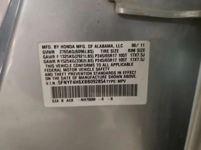 2011 HONDA PILOT EXL