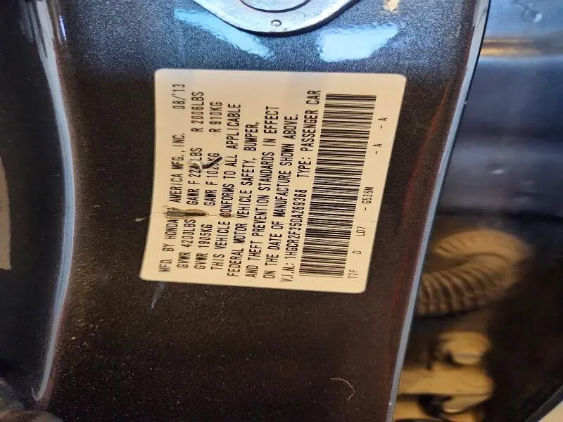 2013 HONDA ACCORD LX  