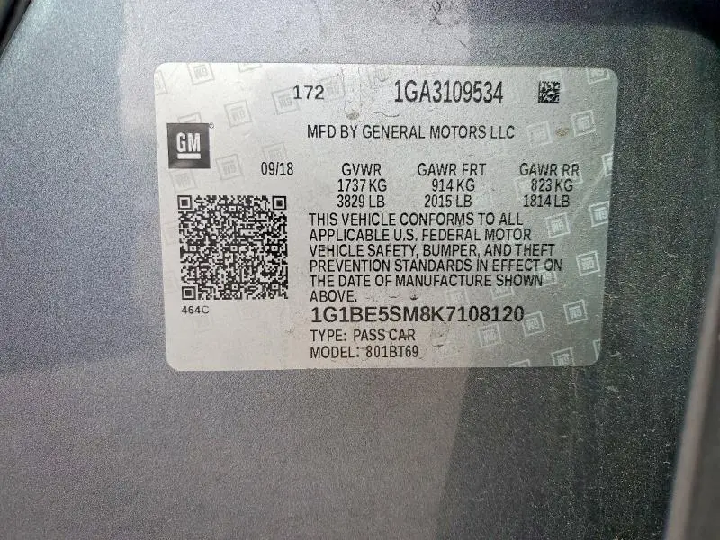 2019 CHEVROLET CRUZE LT  