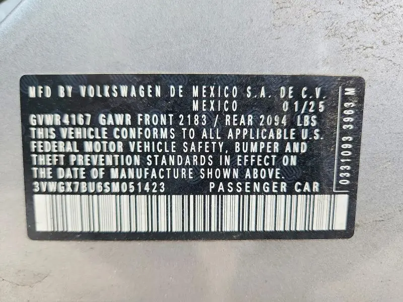 2025 VOLKSWAGEN JETTA SEL  