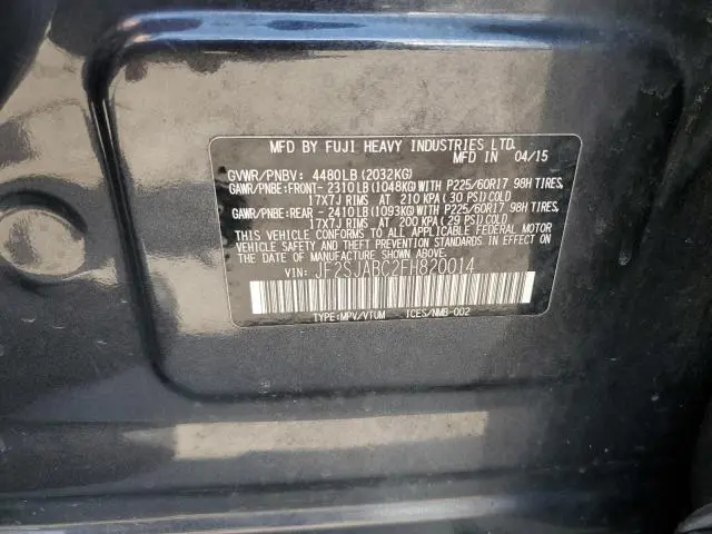 2015 SUBARU FORESTER 2.5I  