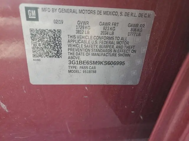 2019 CHEVROLET CRUZE LT  