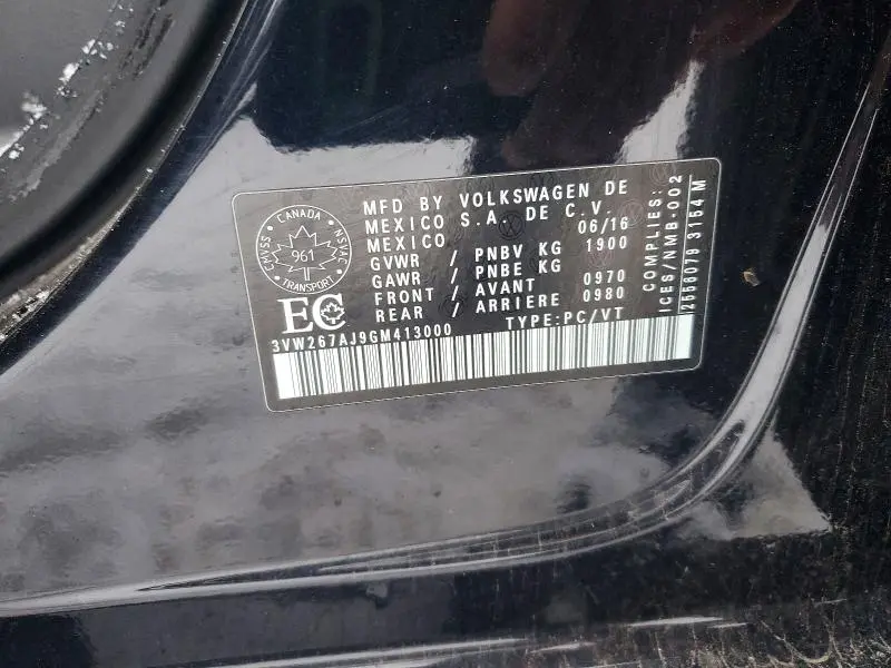 2016 VOLKSWAGEN JETTA S  