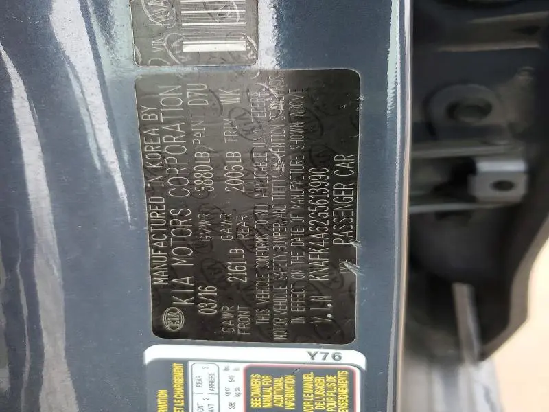 2016 KIA FORTE LX  