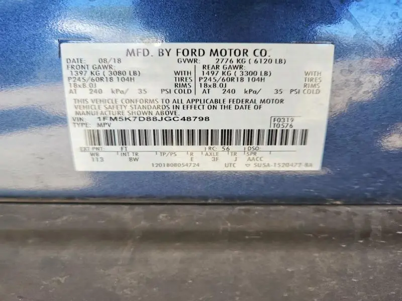 2018 FORD EXPLORER XLT  