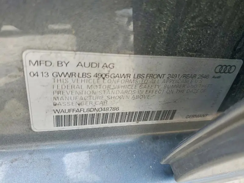 2013 AUDI A4 2.0T QUATTRO  
