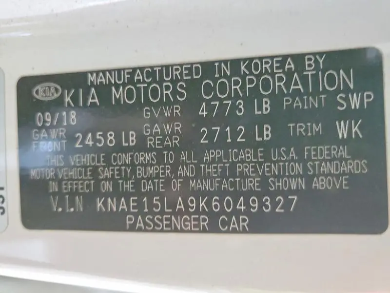 2019 KIA STINGER BASE  