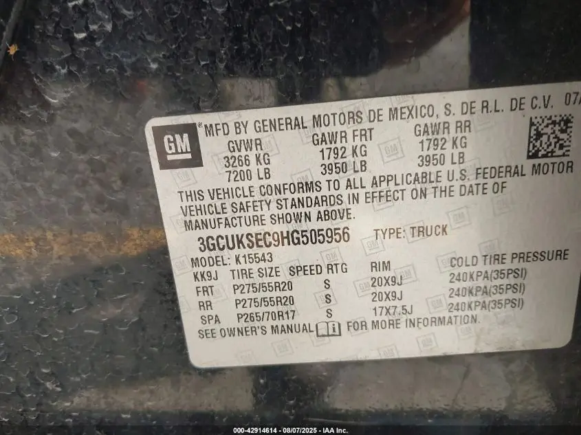 2017 CHEVROLET SILVERADO 1500 1LZ