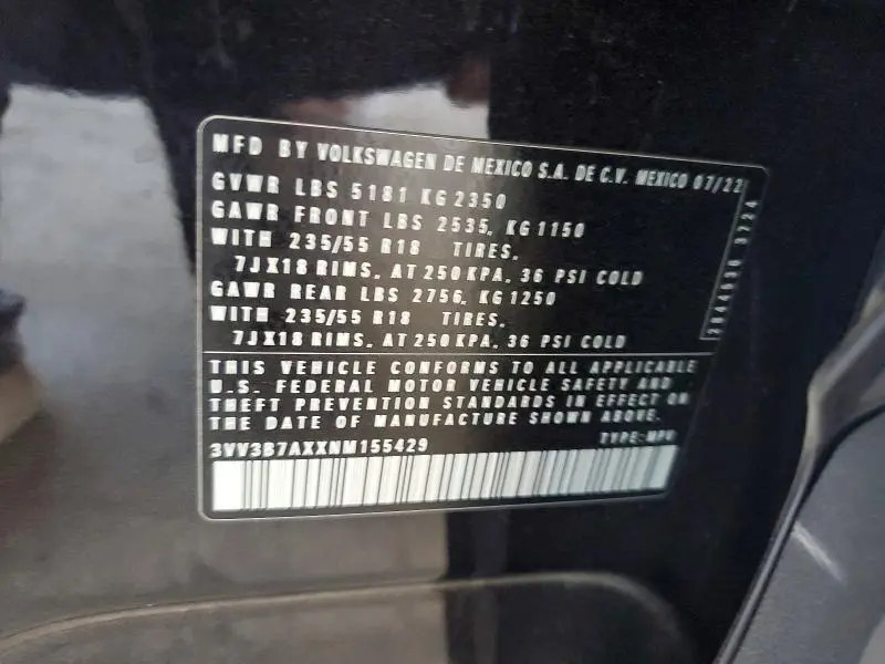2022 VOLKSWAGEN TIGUAN SE  