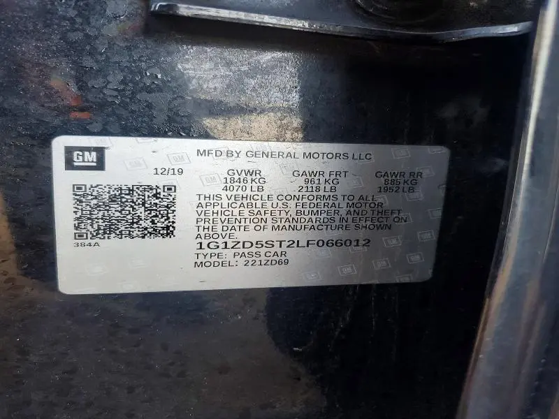 2020 CHEVROLET MALIBU LT  