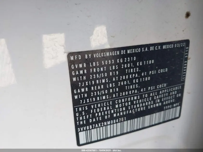 2022 VOLKSWAGEN TIGUAN SE R-LINE BLACK