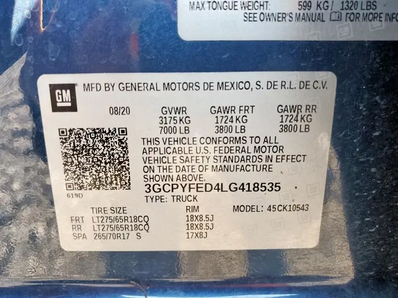 2020 CHEVROLET SILVERADO K1500 LT TRAIL BOSS  